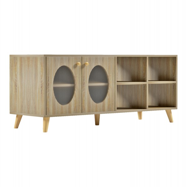 TV CABINET RILLION HM9879 MELAMINE IN SONAMA COLOR 120x40x50Hcm.