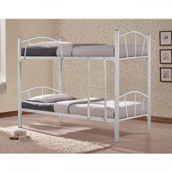 Bed Bunk metallic Floor HM328.02 White 90x190 cm