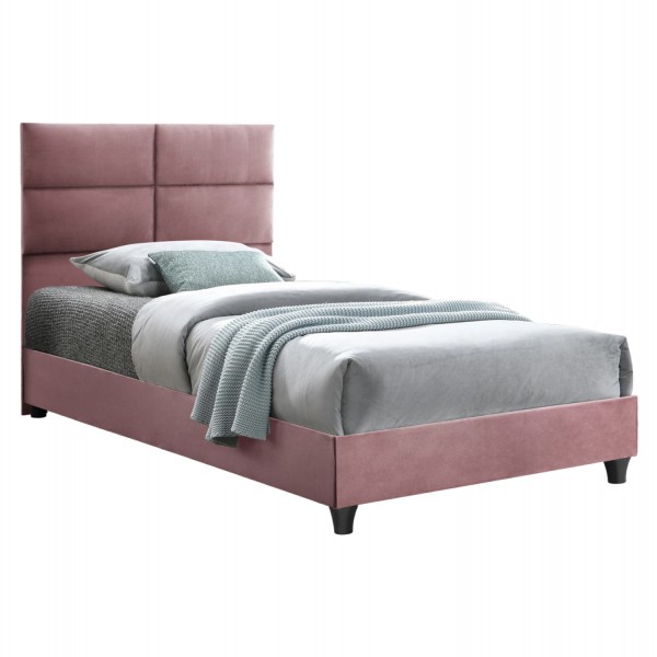 HM652.12 bed MILO, dusty pink velvet, 90x200cm