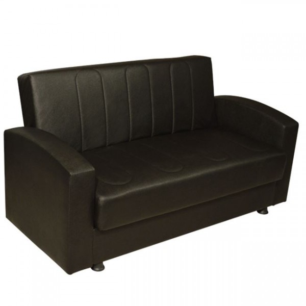 Sofa/Bed 2 seater Dimos with Faux Leather Black HM3030.02 155x85x95  cm
