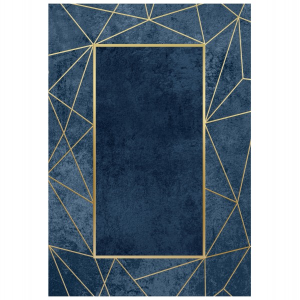 HM7675.28 160X230cm, JOSIANE, blue-gold carpet, fringes