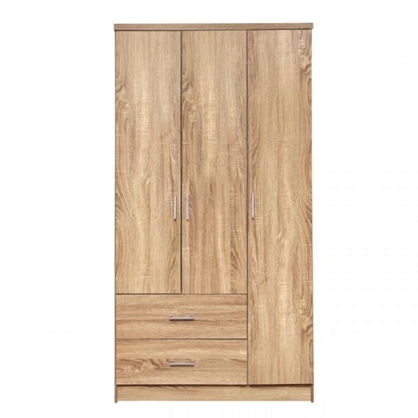 WARDROBE 3-SHEET WITH 2 DRAWERS SONAMA 89.2Χ42Χ181cm HM340.02
