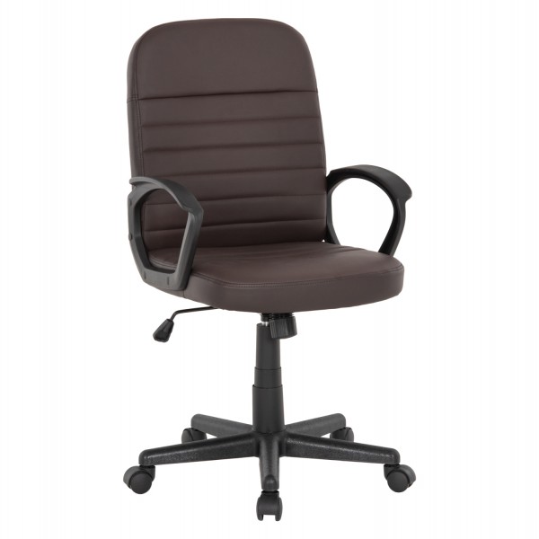 OFFICE CHAIR THEONI HM1189.02 PU LEATHER IN BROWN COLOR-BLACK ARMRESTS 55x65x100Hcm.