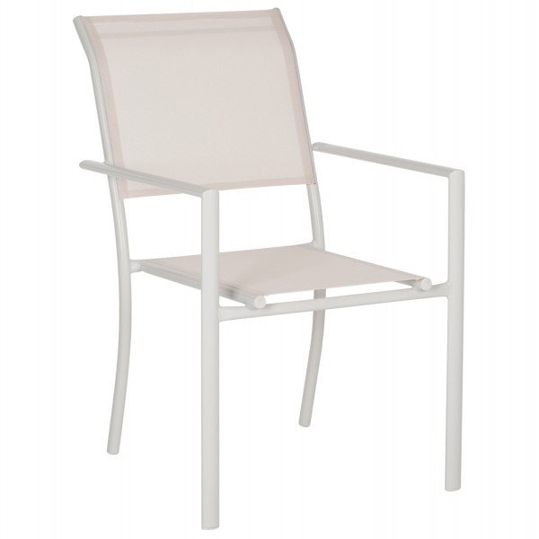 ARMCHAIR ALUMINUM FEDAN PROFESSIONAL WHITE WITH WHITE TEXTLIBE FABRIC HM5875.03 55.5x67.5x86Hcm.