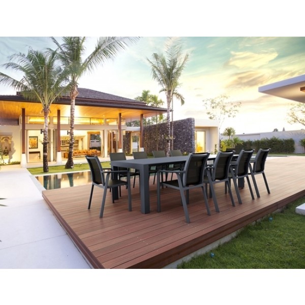 Vegas Pacific DINING SET 11 PCS Dark Grey 100X260/300Χ75CM  / 57X62X90CM 20.9987