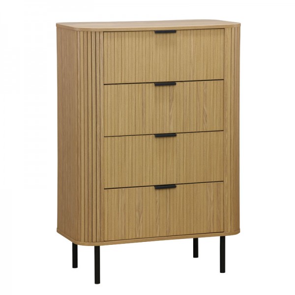 Chest f 4 drawers Scandi pakoworld  in natural colour 79x46x115cm