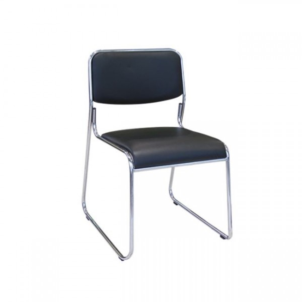 CAMPUS Chair Chrome/Black Hard Pvc