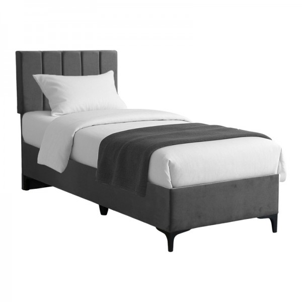 Moega pakoworld fabric bed in anthracite shade 90x200cm