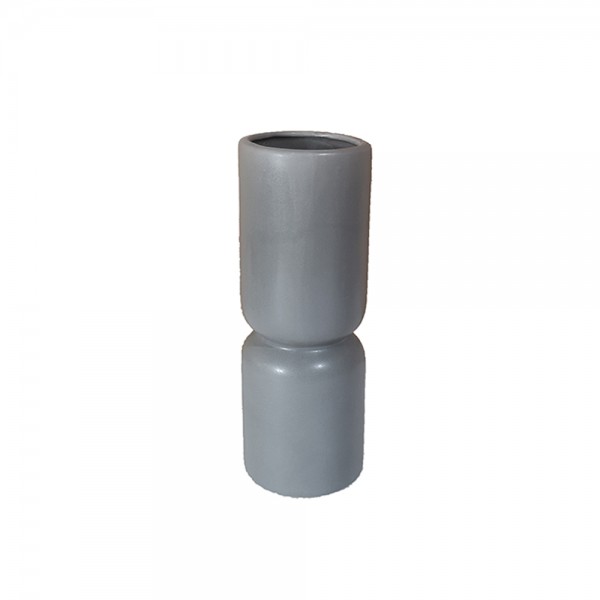 Terra ceramic vase grey D8,5xH25cm