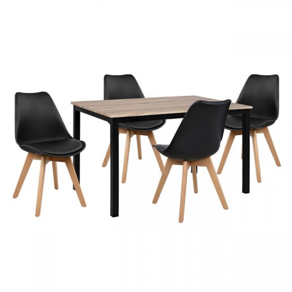 Set Dining Table 5 pieces HM10341 Table 110x70x76 cm & 4 chairs Vegas