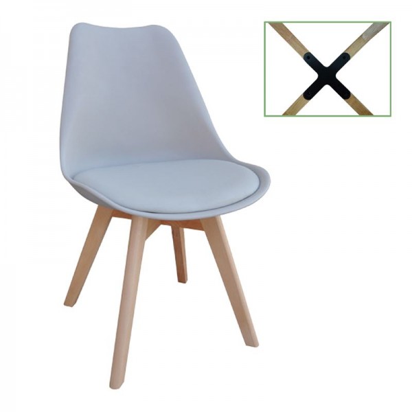 MARTIN Chair PP Grey (Metal cross) / assembled cushion
