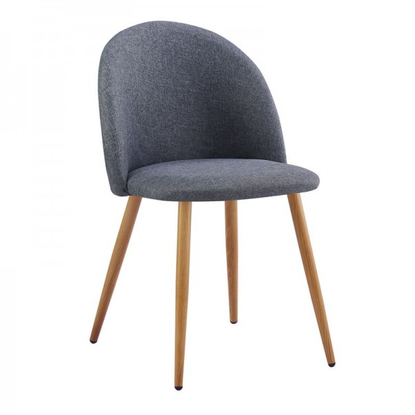 BELLA Chair Metal Natural Paint/Dark Grey Fabric