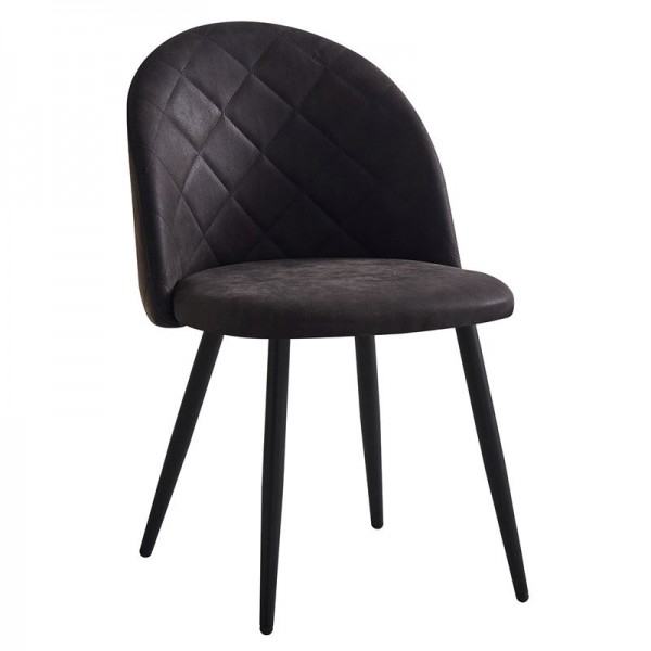 BELLA Chair Metal Black/Suede Dark Grey Fabric