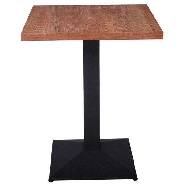 MARCO Table 60x60cm Walnut Melamine/Black Base 41x41cm