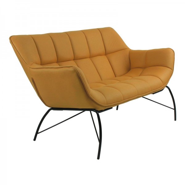 ADAMS 2-Seater Sofa Yellow Fabric