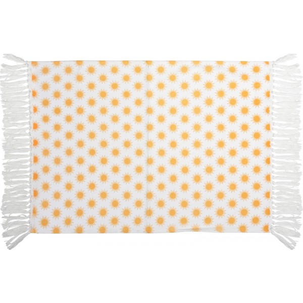 RUG WHITE WITH YELLOW SUNS PRINT COTTON 60X90CM A35822700