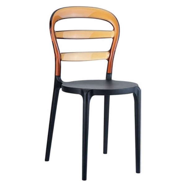 Bibi Black-Amber Chair PP/Polycarbonate 42x50x85cm 32.0042