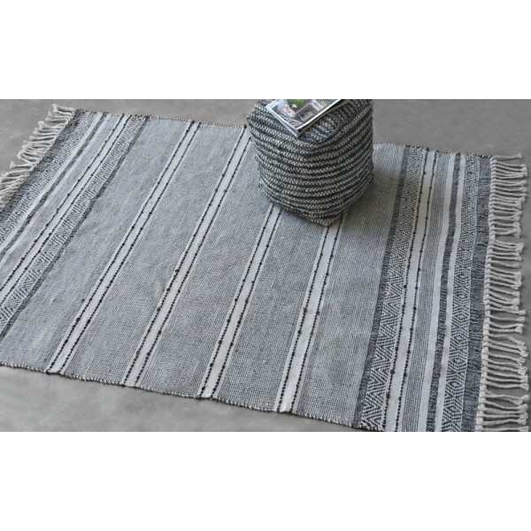 CULEBRA RUG 160X230CM HANDWOVEN MANMADE FIBRES IN IVORY/GREY/CHARCOAL COLOR
