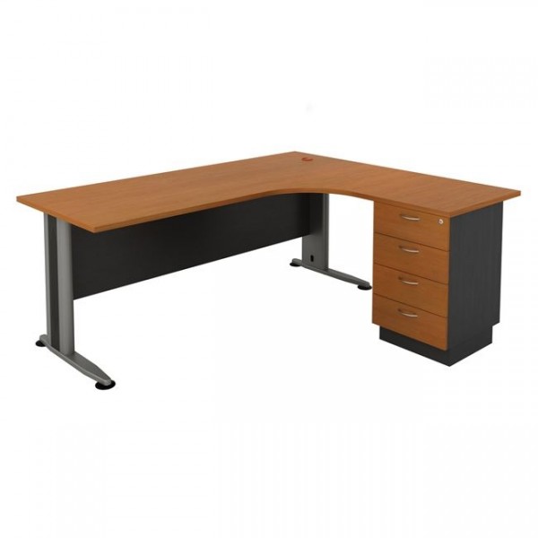 Desk (Right) SUPERIOR COMPACT 180x70/150x60cm DG/Cherry