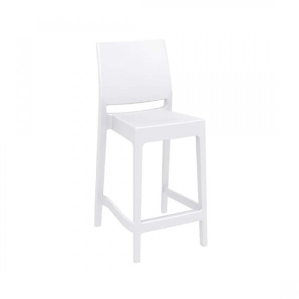 Maya bar stool 65cm white PP 44x50x98cm 20.0387