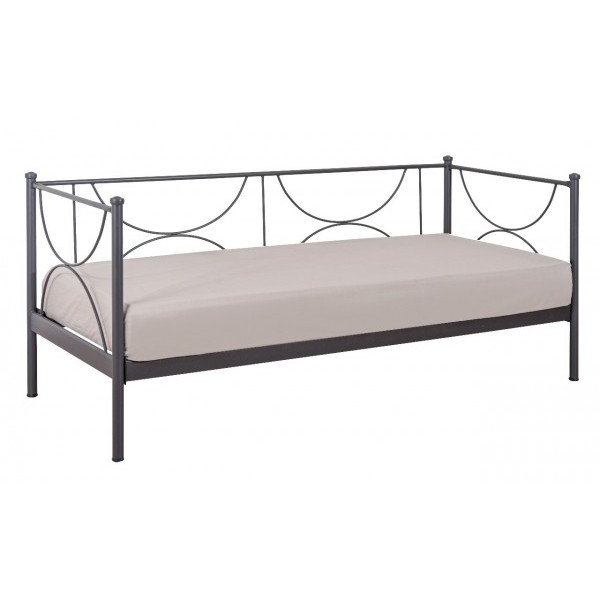 Roza Bed-Sofa Metal Single with Boards 99x209xH110cm with Color Options