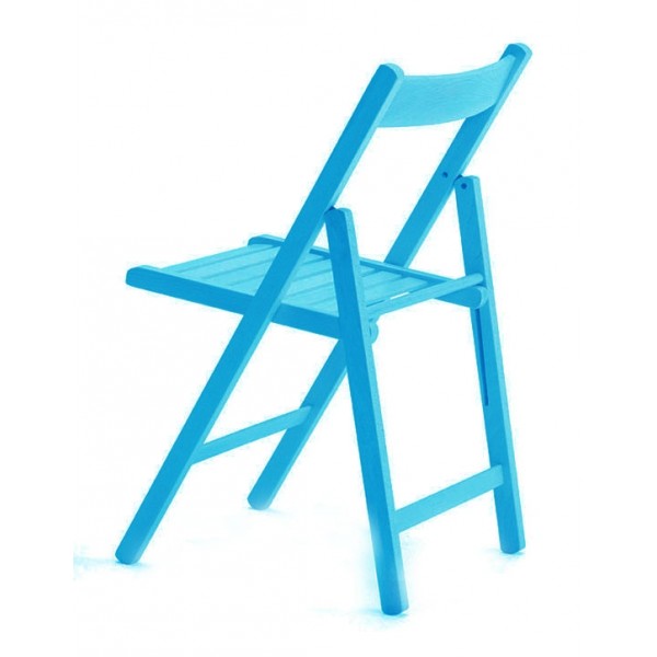 Tre Chair 42.5x47.5x79cm Wooden Folding turquoise 01L.SST.TUR.ΤΕ