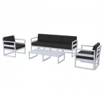 MYKONOS SET 3SEATER SILVER-GREY PP WITH PILLOW (3SEATER + 2ARMCHAIR + TABLE) 20.0445