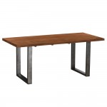 PUZZLE 180 TABLE SOLID WOOD ACACIA WALNUT METAL IN