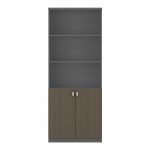 Bookcase professional Denith pakoworld dark grey 80x40x200cm