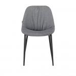 POTIE CHAIR GREY WOVEN FABRIC WITH BLACK METALLIC LEGS 47.5x57.5x83cm