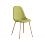 CELINA Natural Metal Chair, Green Fabric