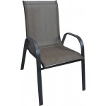 LUGO METAL ARMCHAIR WITH BROWN FRAME + BROWN TEXTLINE CH-ZS6420BR-BBR