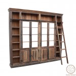 Library Librardy Inart antique brown solid mango wood 247x35x220cm