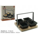 SERVING TRAY ACACOA WITH 4 BOWL 20X20X14CM 635850