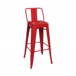 RELIX Bar Stool w/Back Steel Red