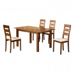 MILLER Set (Table 120+30x80+4 Chairs) Honey Oak