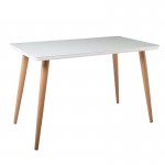UNION Table 130x80cm Natural Paint/Glass White