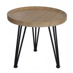 MATRIX Coffee Table D.50x46cm Natural/Metal Black