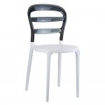 Bibi White-Black Chair PP/Polycarbonate 42x50x85cm 32.0048