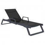 TROPIC SUNBED WITH ARMS 210X72X31CM GREY/BLACK 20.0694
