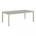 LIPPI  ALUMINUM TABLE CHAMPAGNE WITH GLASS SURFACE CHAMPAGNE 220X92X75CM