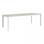 LIPPI  ALUMINUM TABLE CHAMPAGNE WITH GLASS SURFACE CHAMPAGNE 220X92X75CM