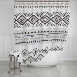 BATHROOM CURTAIN WATER RESISTANT POLYESTER 180x200cm TRIBE 02-11765