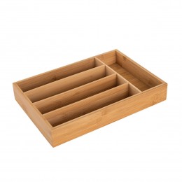 DRAWER CUTLERY TRAYS BAMBOO ESSENTIALS 33x23x4.5cm WITH 5 COMPARTMENTS 01-13028