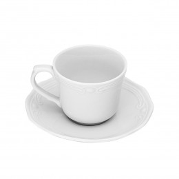 TEA CUP ATHÉNÉE PORCELAIN EMBOSSED 200ml WHITE 07-13530