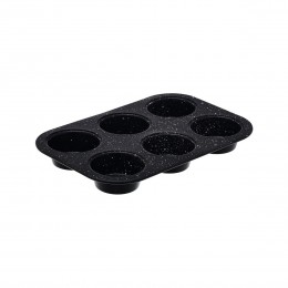 MUFFIN PAN STONE CARBON STEEL 27x18x3cm 6 CUPS 01-5269