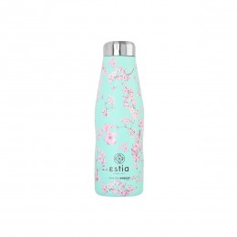 INSULATED BOTTLE TRAVEL FLASK SAVE THE AEGEAN 500ml BLOSSOM GREEN 01-16685