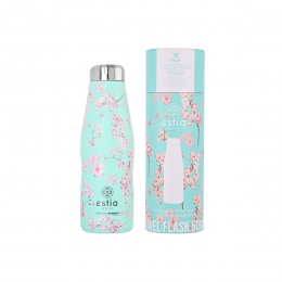 INSULATED BOTTLE TRAVEL FLASK SAVE THE AEGEAN 500ml BLOSSOM GREEN 01-16685
