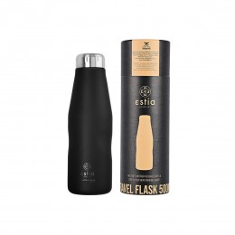 INSULATED BOTTLE TRAVEL FLASK SAVE THE AEGEAN 500ml MIDNIGHT BLACK 01-7799