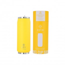INSULATED TRAVEL CUP SAVE THE AEGEAN 500ml PINEAPPLE YELLOW 01-10324